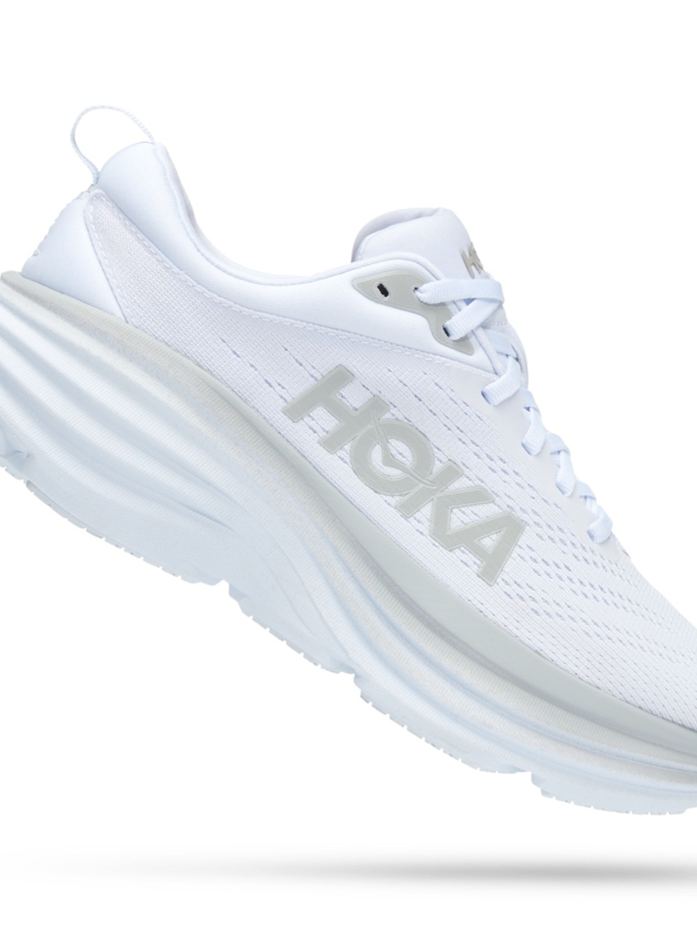 HOKA Bondi 8 Wide All White – Women’s Runners Size 8.5 - Picture 2 of 11